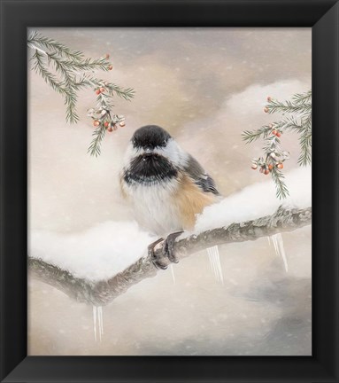 Framed Chilly Chickadee Print