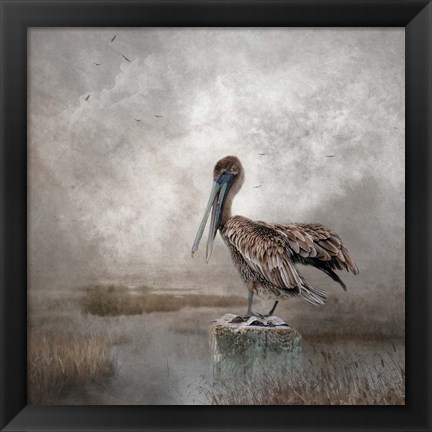 Framed Visitor to the Marshes Print