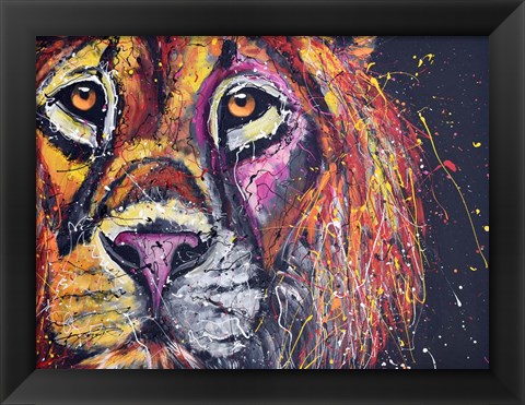 Framed Lion Face Print