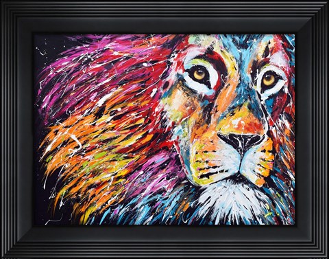 Framed Lion Face Print