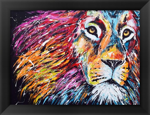 Framed Lion Face Print