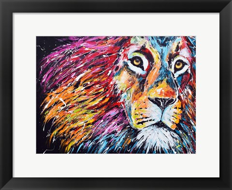 Framed Lion Face Print