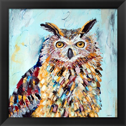 Framed Great Horned Owl Print