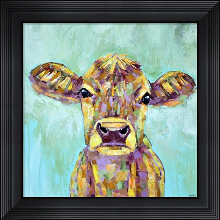 Framed Dandelion Cow Print