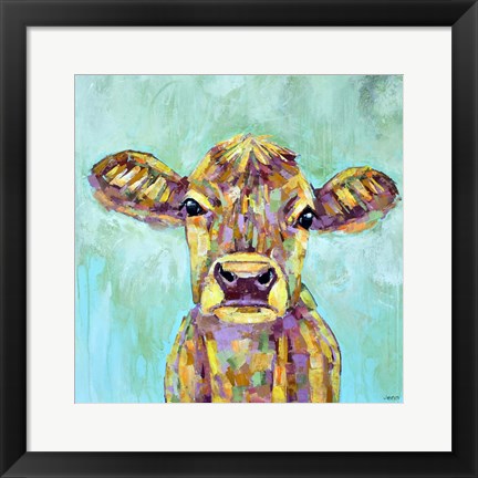 Framed Dandelion Cow Print