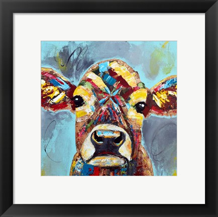 Framed Carabelle the Cow Print