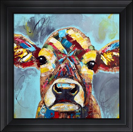 Framed Carabelle the Cow Print