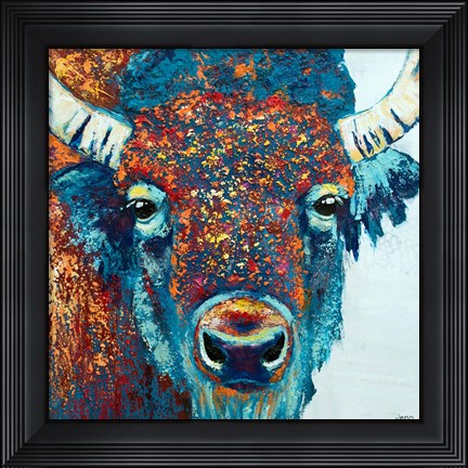 Framed Bison Sunrise Print