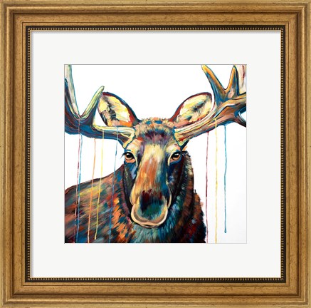 Framed Moose Drip Print