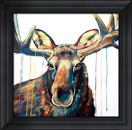 Framed Moose Drip Print