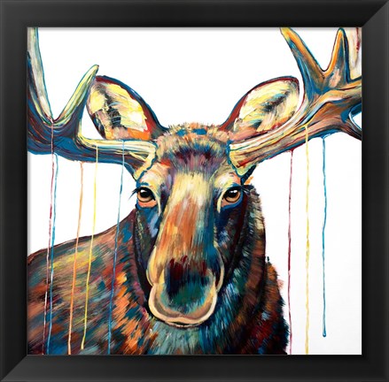 Framed Moose Drip Print