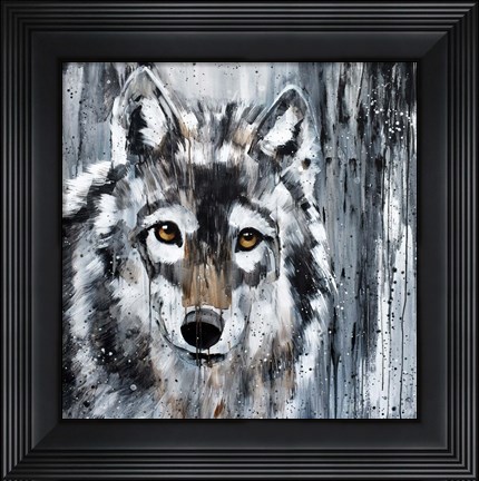 Framed Golden Eye Wolf Print