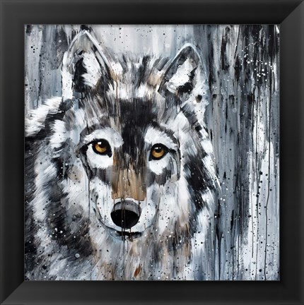 Framed Golden Eye Wolf Print