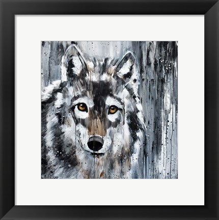 Framed Golden Eye Wolf Print