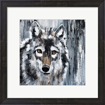 Framed Golden Eye Wolf Print