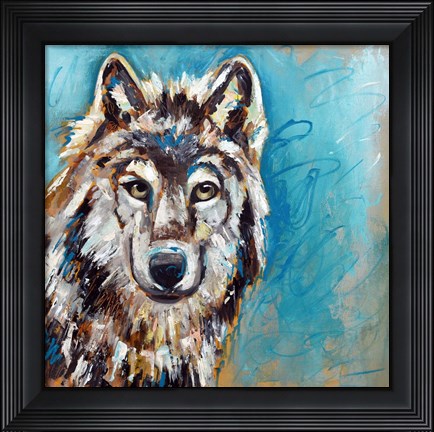 Framed Brown Wolf Print