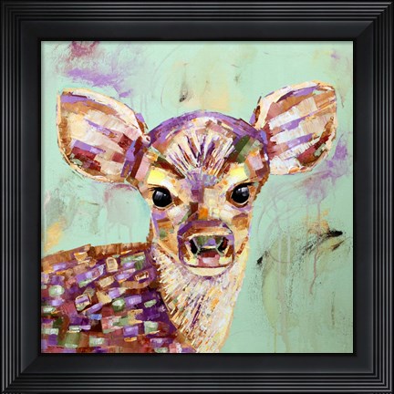 Framed Celadon Deer Print