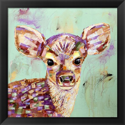 Framed Celadon Deer Print