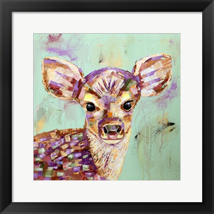 Framed Celadon Deer Print