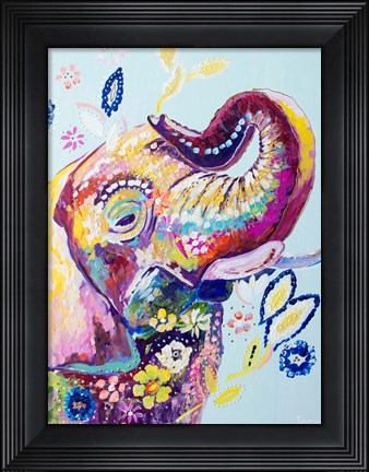 Framed Daisy Elephant Print