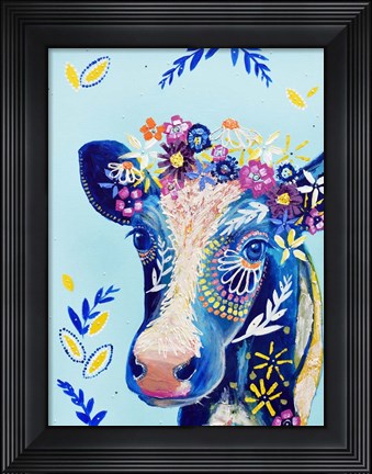 Framed Daisy Cow Print