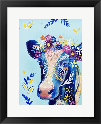 Framed Daisy Cow Print