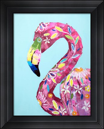 Framed Daisy Flamingo Print
