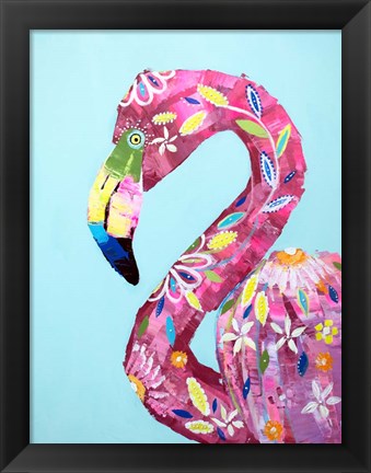 Framed Daisy Flamingo Print