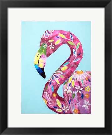 Framed Daisy Flamingo Print