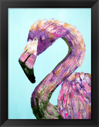 Framed Purple Flamingo Print