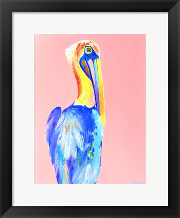 Framed Pink Pelican Print