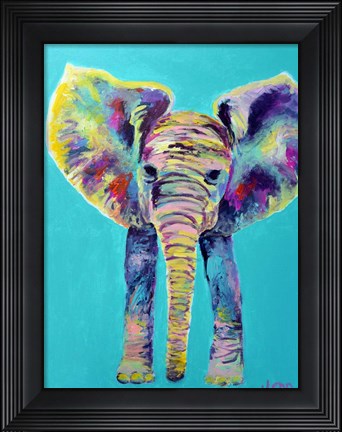 Framed Baby Blue Elephant Print