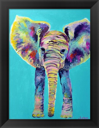 Framed Baby Blue Elephant Print