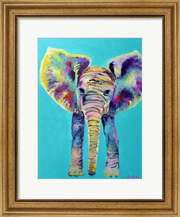 Framed Baby Blue Elephant Print