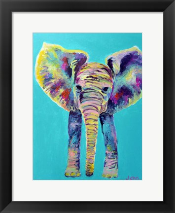 Framed Baby Blue Elephant Print