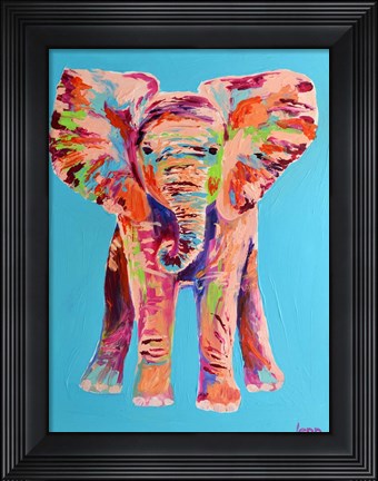 Framed Baby Pink Elephant Print