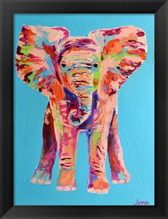 Framed Baby Pink Elephant Print