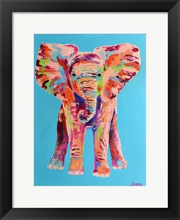 Framed Baby Pink Elephant Print