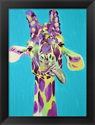 Framed Dopey Giraffe Print