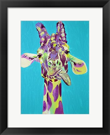 Framed Dopey Giraffe Print