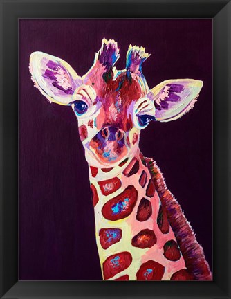 Framed Purple Giraffe Print