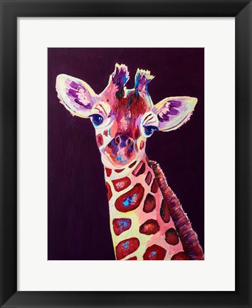 Framed Purple Giraffe Print