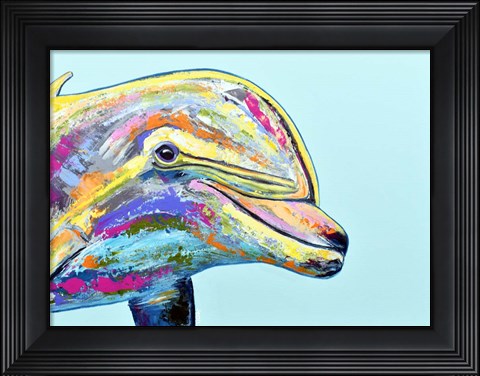Framed Blue Dolphin Print