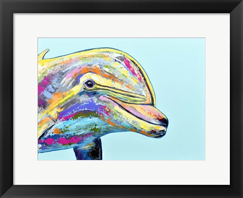 Framed Blue Dolphin Print