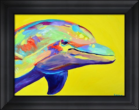 Framed Yellow Dolphin Print