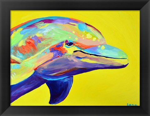 Framed Yellow Dolphin Print