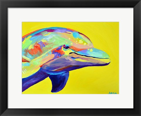 Framed Yellow Dolphin Print