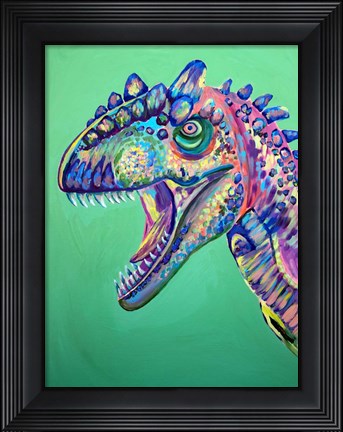 Framed Green Dinosaur Print
