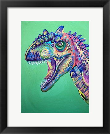 Framed Green Dinosaur Print