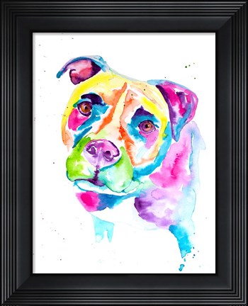 Framed Colorful Pitbull Print